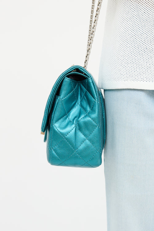 Chanel Teal Satin Chain Bag