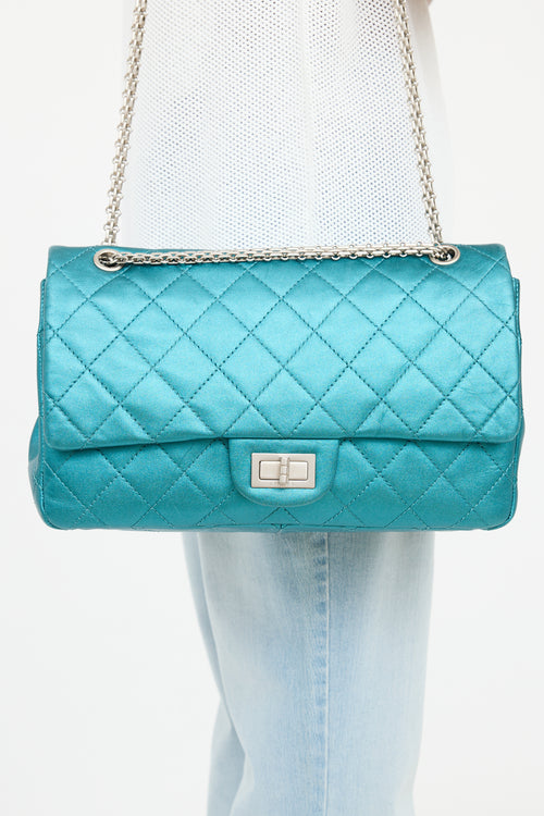 Chanel Teal Satin Chain Bag