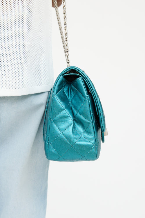 Chanel Teal Satin Chain Bag