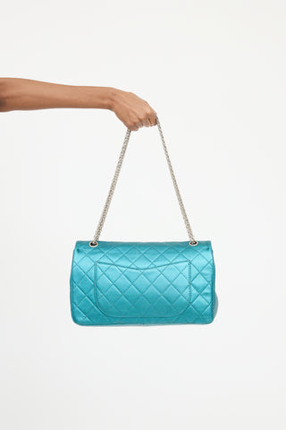 Chanel Teal Satin Chain Bag