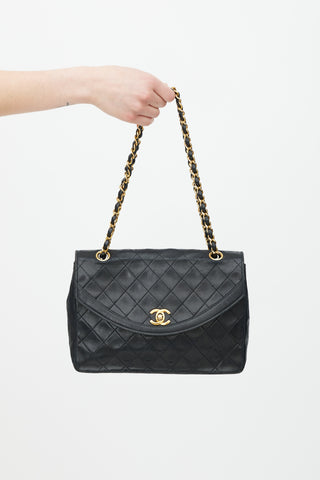 Chanel Vintage Black Quilted CC Flap Bag