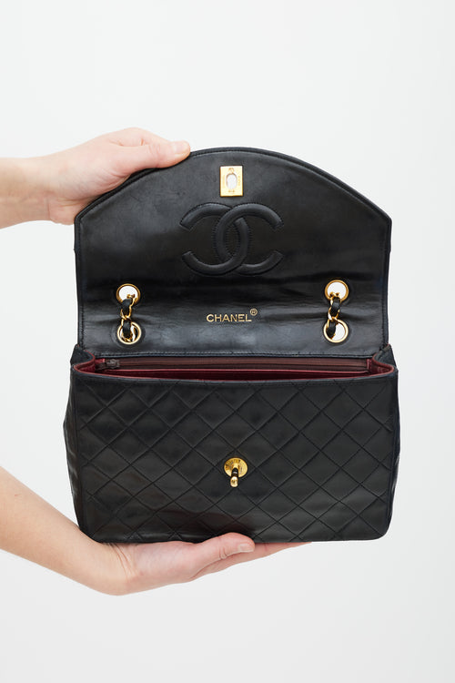 Chanel Vintage Black Quilted CC Flap Bag