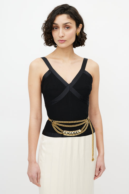 Chanel Vintage Gold Multi Chain Logo Belt