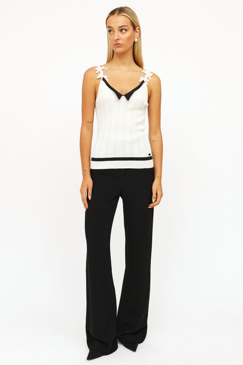 Chanel Spring 2006 White 
Navy Bow Strap Tank Top