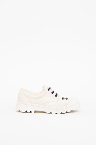 Chanel White CC Canvas Sneaker