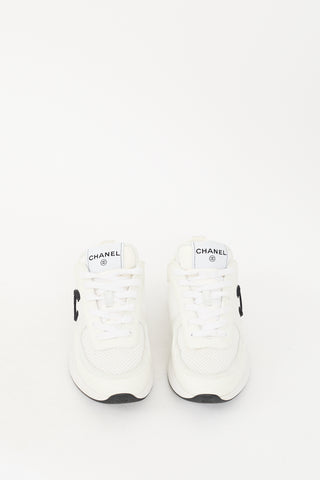 Chanel White Leather 
Mesh CC Sneaker