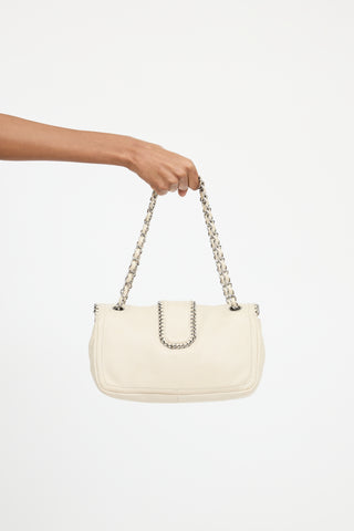 Chanel White Leather Chain Bag