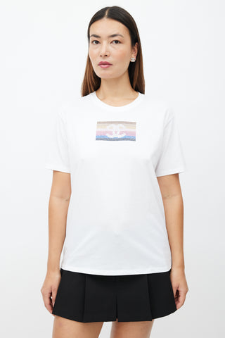 Chanel White 
Multi Sequin T-Shirt