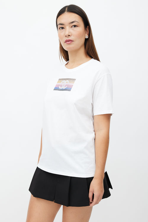 Chanel White 
Multi Sequin T-Shirt