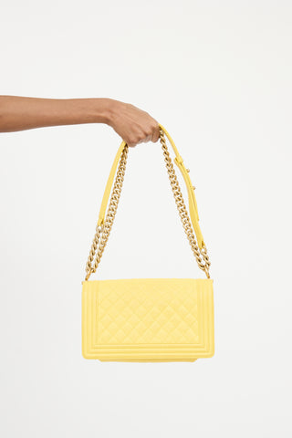 Chanel Yellow Quilted Boy Bag