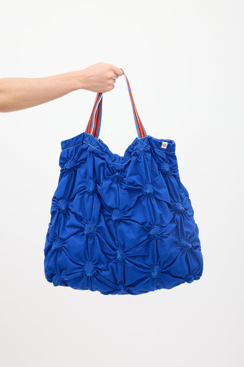 Charles Jeffrey Loverboy Blue Smocked Spikey Tote