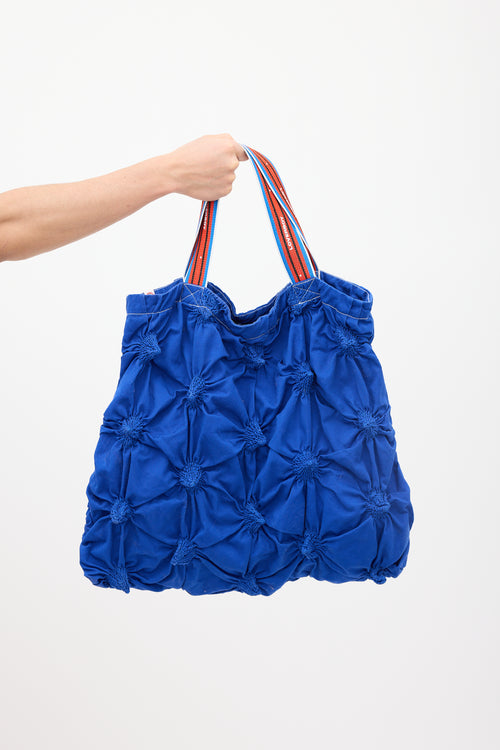 Charles Jeffrey Loverboy Blue Smocked Spikey Tote