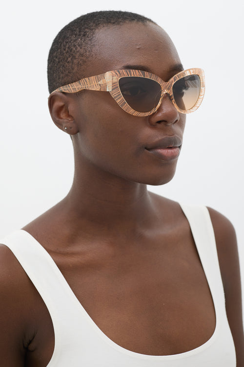 Charlotte Olympia X Linda Farrow Clear 
Pink Tapered Sunglasses