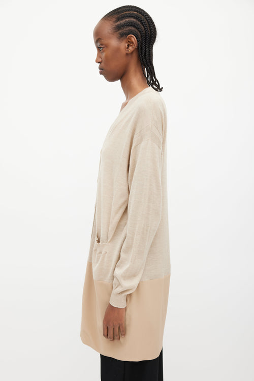 Chloé Beige Cashmere 
Silk Cardigan Dress