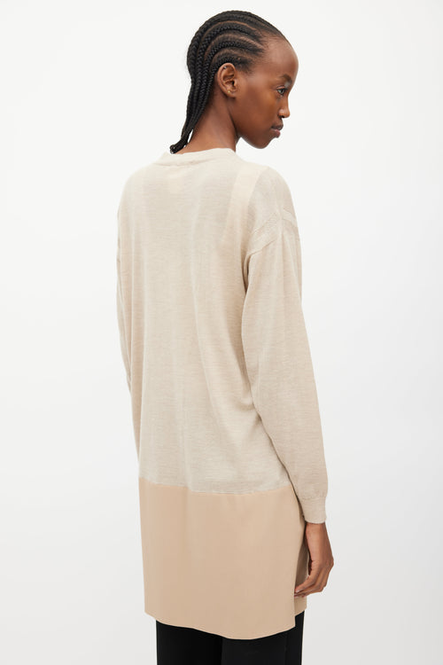 Chloé Beige Cashmere 
Silk Cardigan Dress