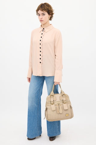 Chloé Beige Leather Bay Bag