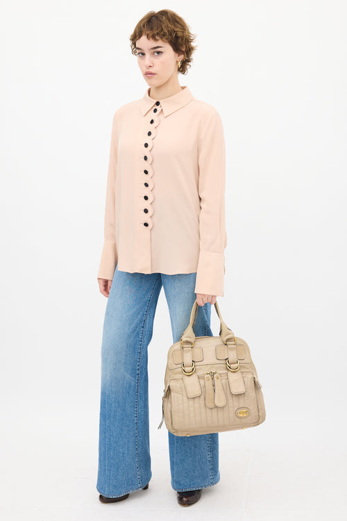 Chloé Beige Leather Bay Bag