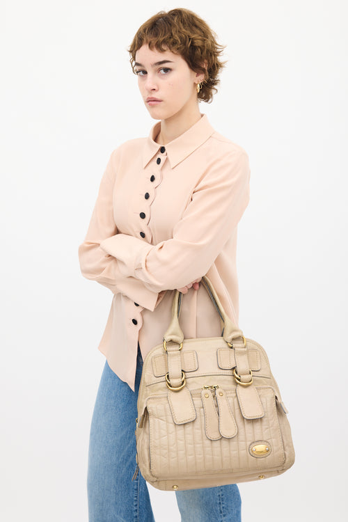 Chloé Beige Leather Bay Bag