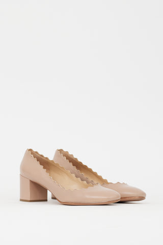 Chloé Beige Leather Lauren Pump