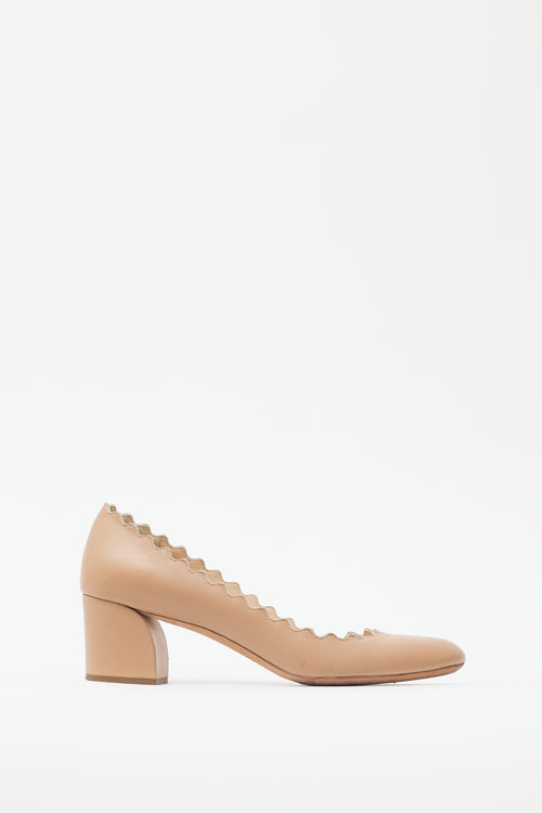 Chloé Beige Leather Lauren Trim Pump