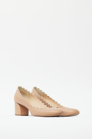 Chloé Beige Leather Lauren Trim Pump