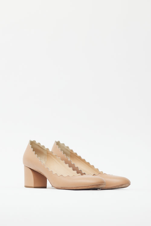 Chloé Beige Leather Lauren Trim Pump