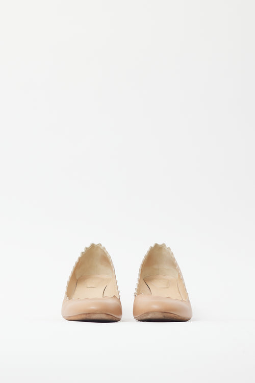 Chloé Beige Leather Lauren Trim Pump