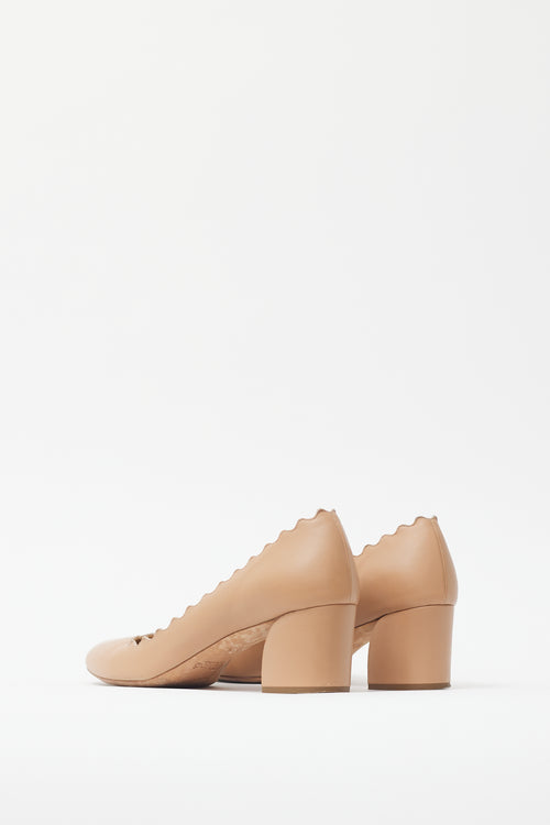 Chloé Beige Leather Lauren Trim Pump