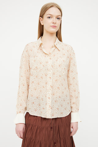 Chloé Cream Silk Button-Up Blouse