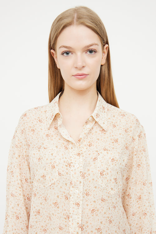 Chloé Cream Silk Button-Up Blouse