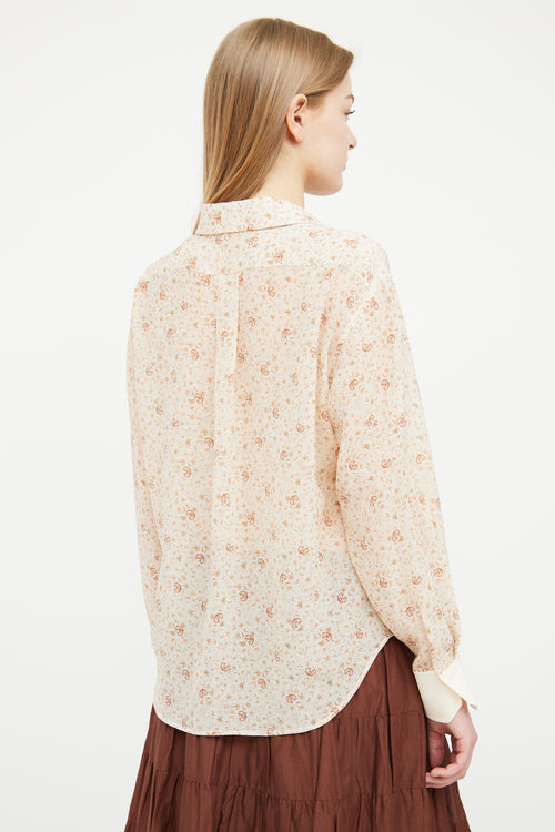 Chloé Cream Silk Button-Up Blouse