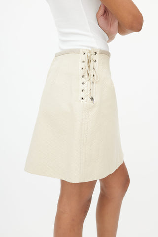 Chloé Beige Quilted Skirt