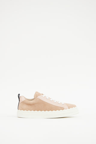 Chloé Pink 
White Scallop Sneaker