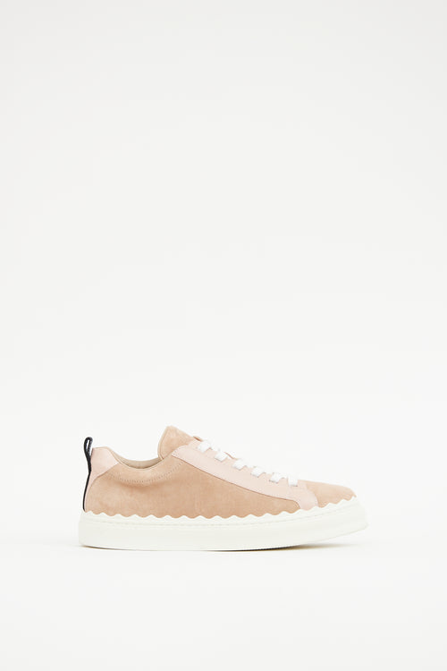 Chloé Pink 
White Scallop Sneaker