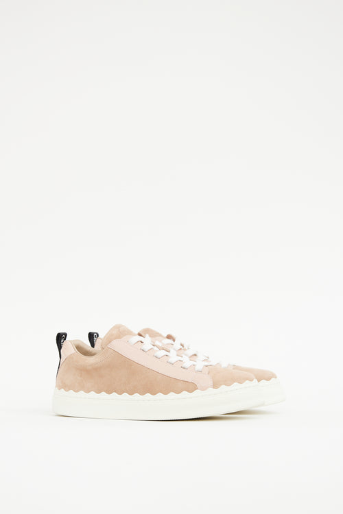 Chloé Pink 
White Scallop Sneaker