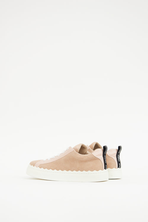 Chloé Pink 
White Scallop Sneaker