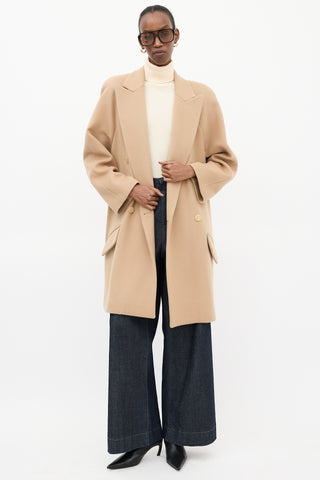 Chloé Beige Wool Double Breasted Coat