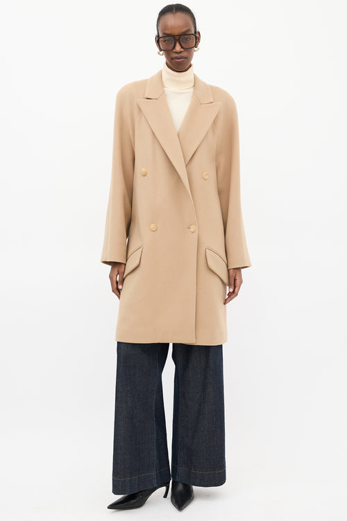 Chloé Beige Wool Double Breasted Coat