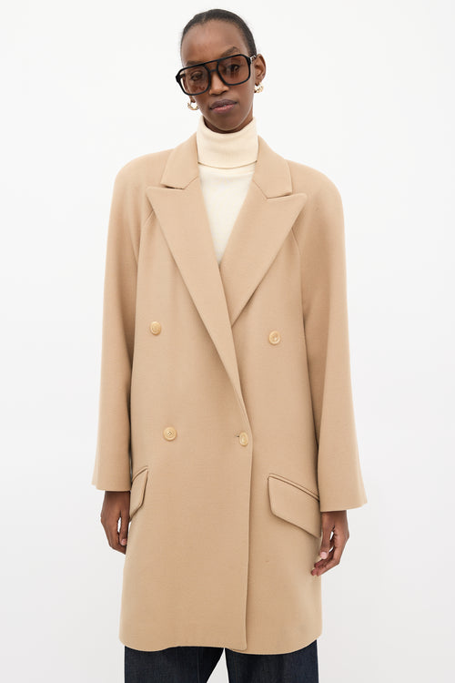 Chloé Beige Wool Double Breasted Coat