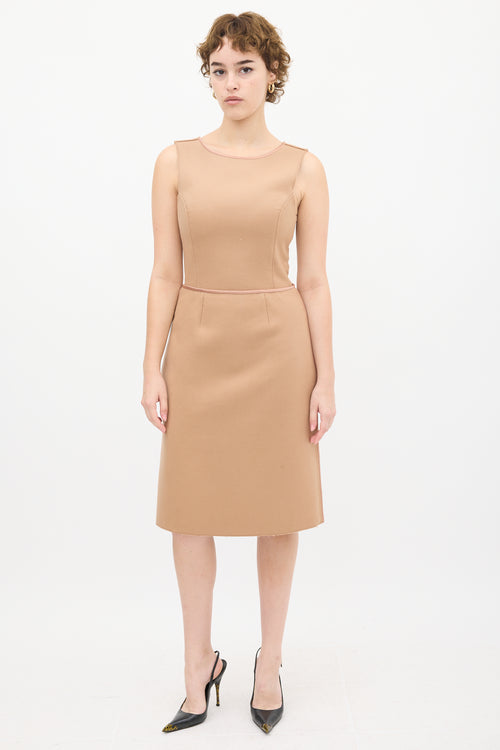 Chloé Beige Wool Panelled Dress