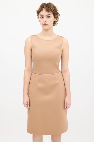 Chloé Beige Wool Panelled Dress