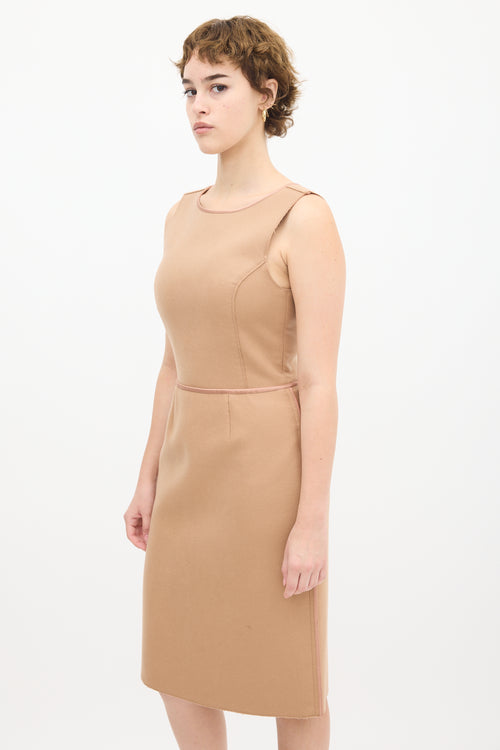 Chloé Beige Wool Panelled Dress