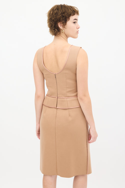 Chloé Beige Wool Panelled Dress