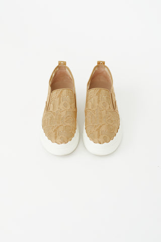 Chloé Beige Lace Lauren Slip On Sneaker