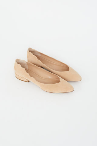 Chloé Beige Suede Lauren Flat