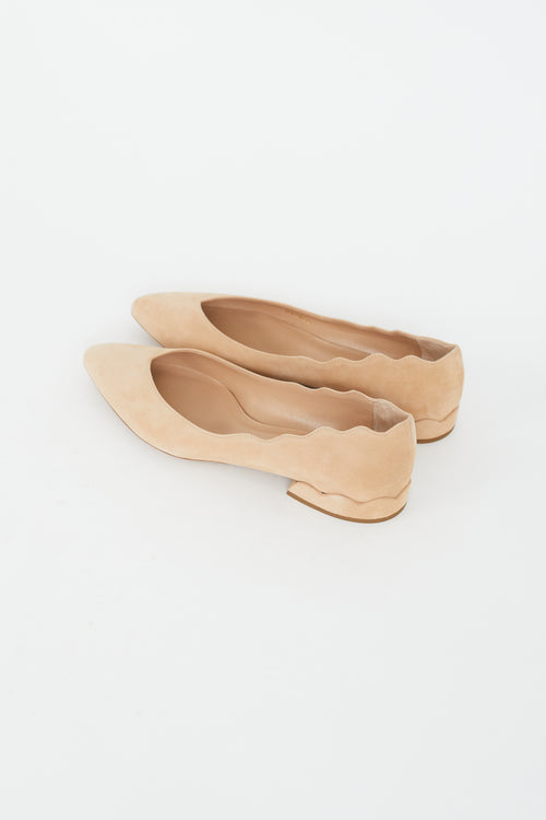 Chloé Beige Suede Lauren Flat