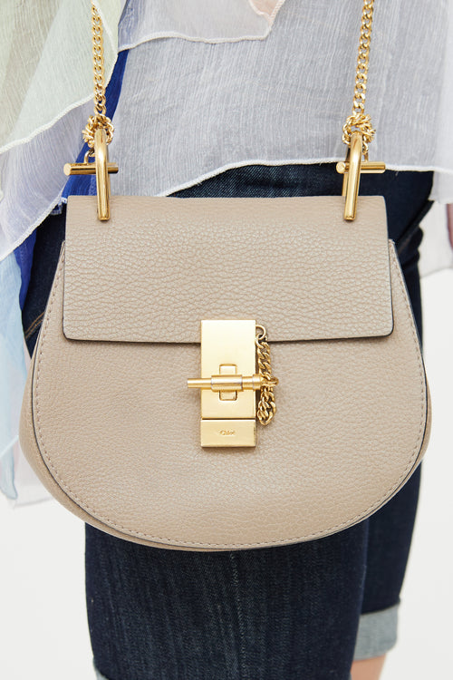 Chloé Taupe Leather Drew Crossbody