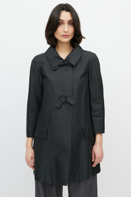 Chloé Black Bow Quarter Sleeve Coat