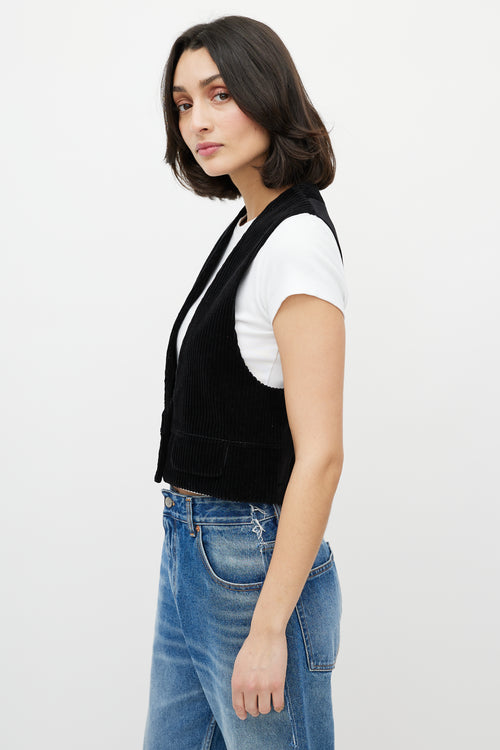 Chloé Black Corduroy Button Vest