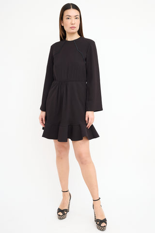 Chloé Black Flounce Hem Dress